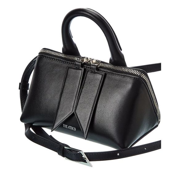 The Attico Friday Mini Leather Shoulder Bag, Black - Picture 3 of 4